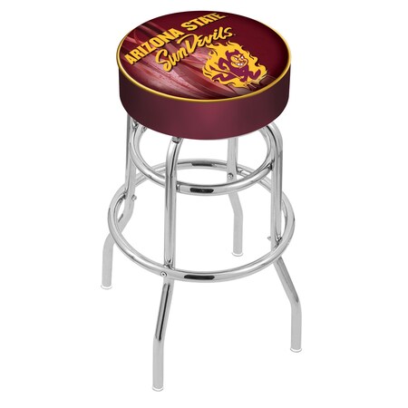 Holland Bar Stool Co 25" Arizona State Cushion Seat, 2-Ring Chrome Swivel Bar Stool, Sparky L7C125ArizSt-S-D2
